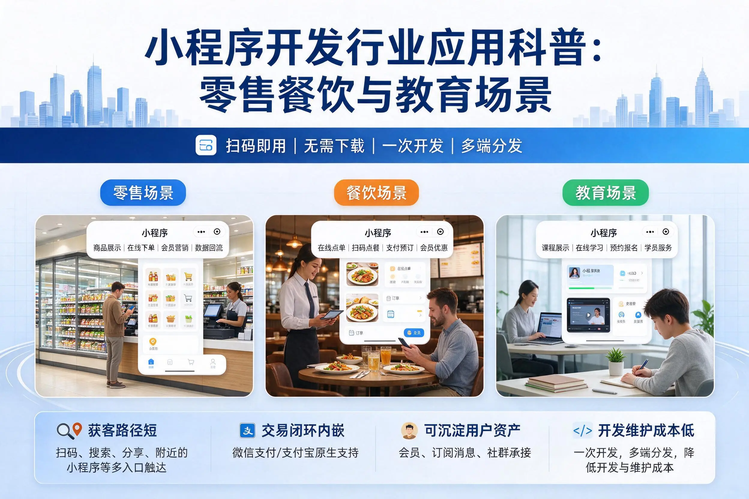 乐山小程序开发行业应用科普：零售餐饮与教育场景