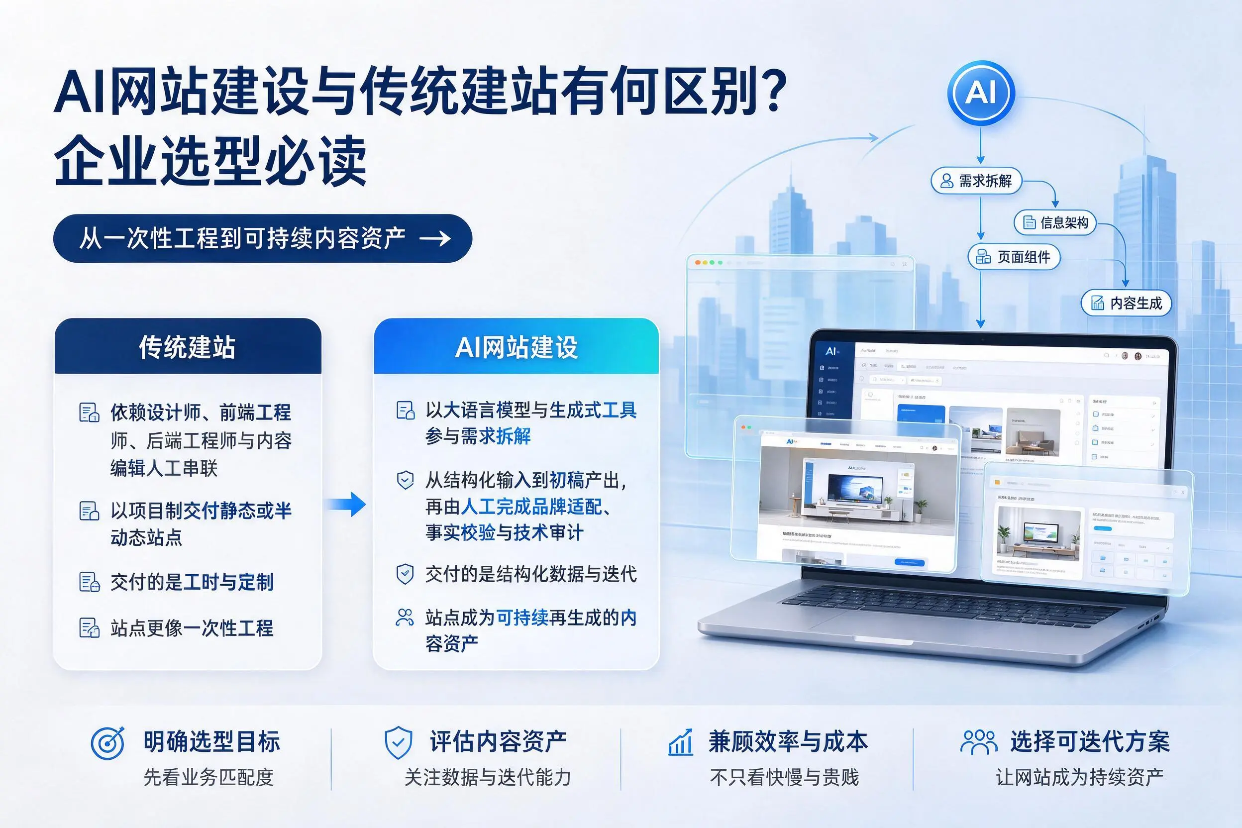 AI网站建设与传统建站有何区别？乐山企业选型必读