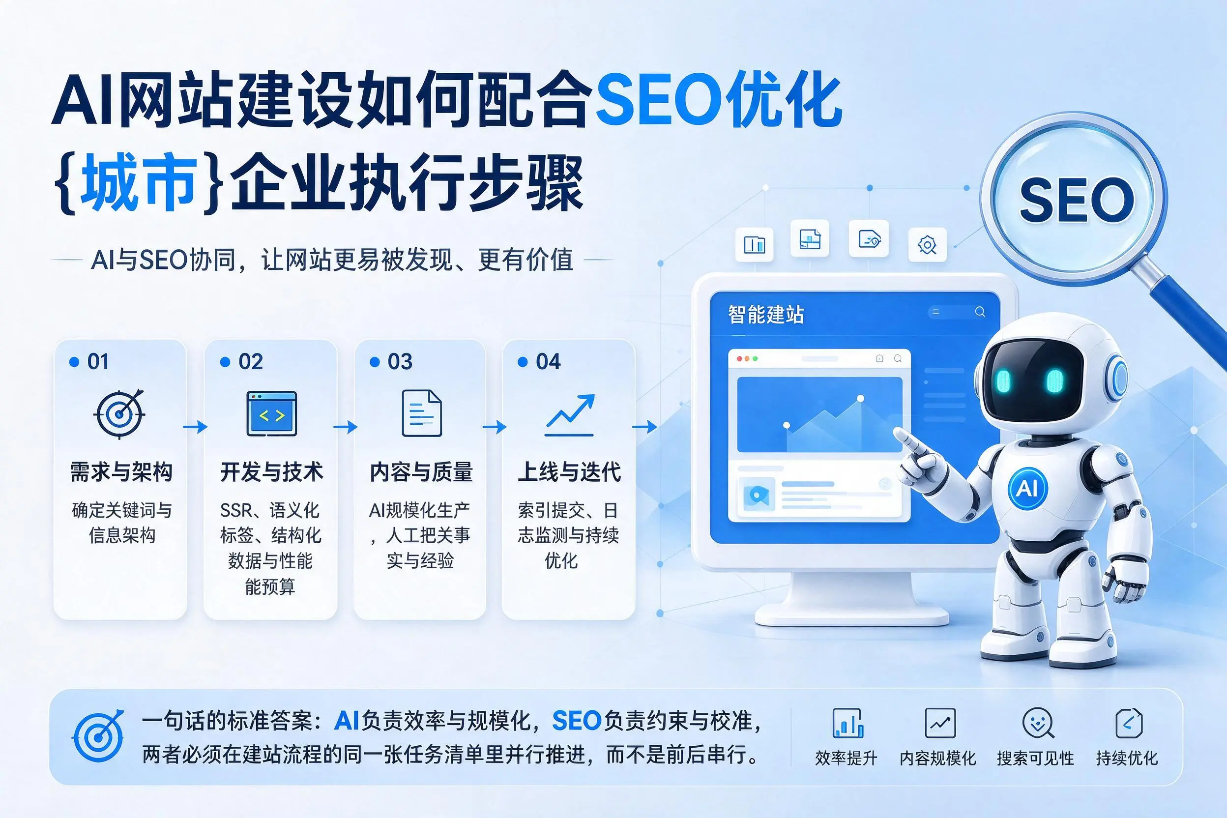 AI网站建设如何配合SEO优化，乐山企业执行步骤