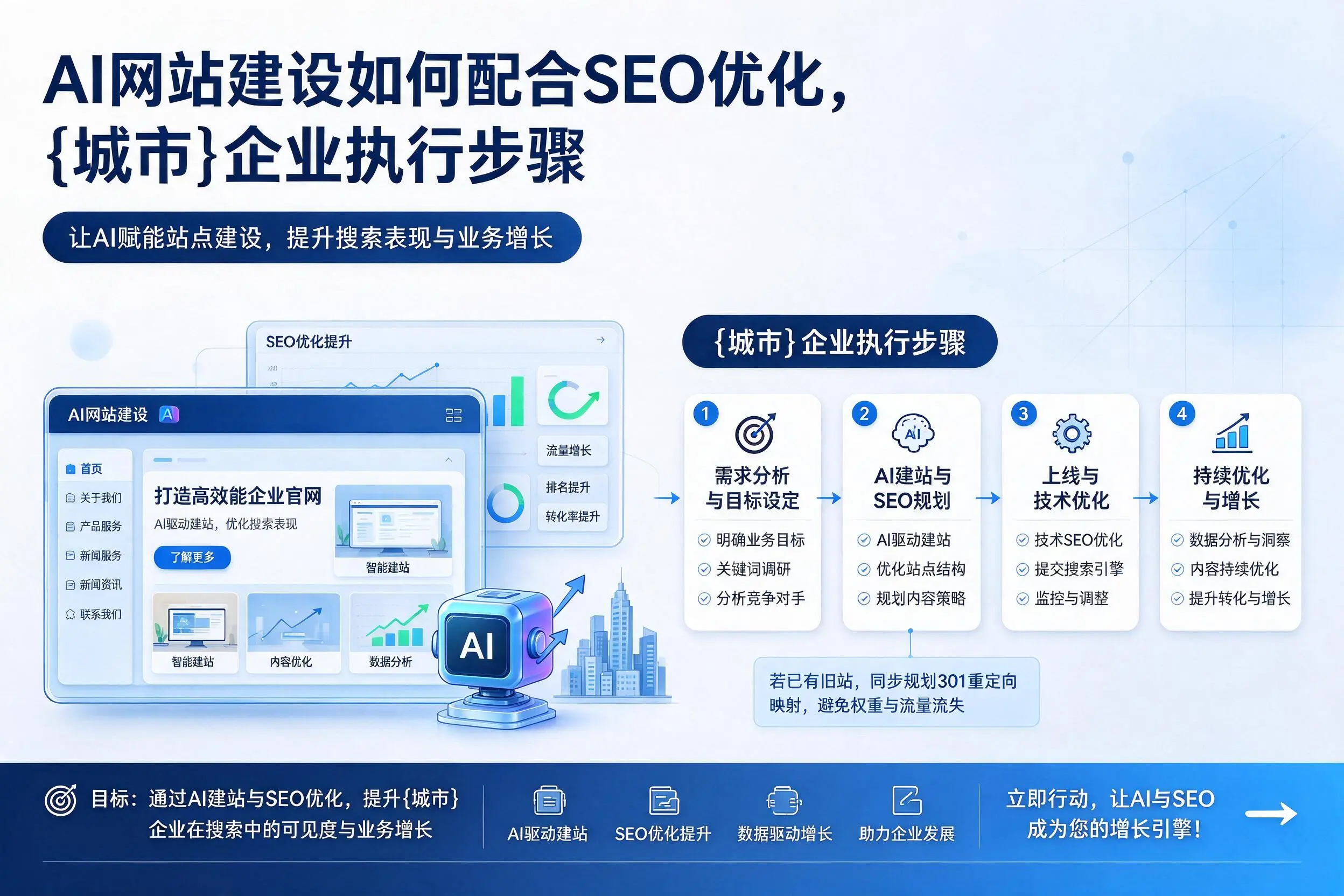 AI网站建设如何配合SEO优化，乐山企业执行步骤