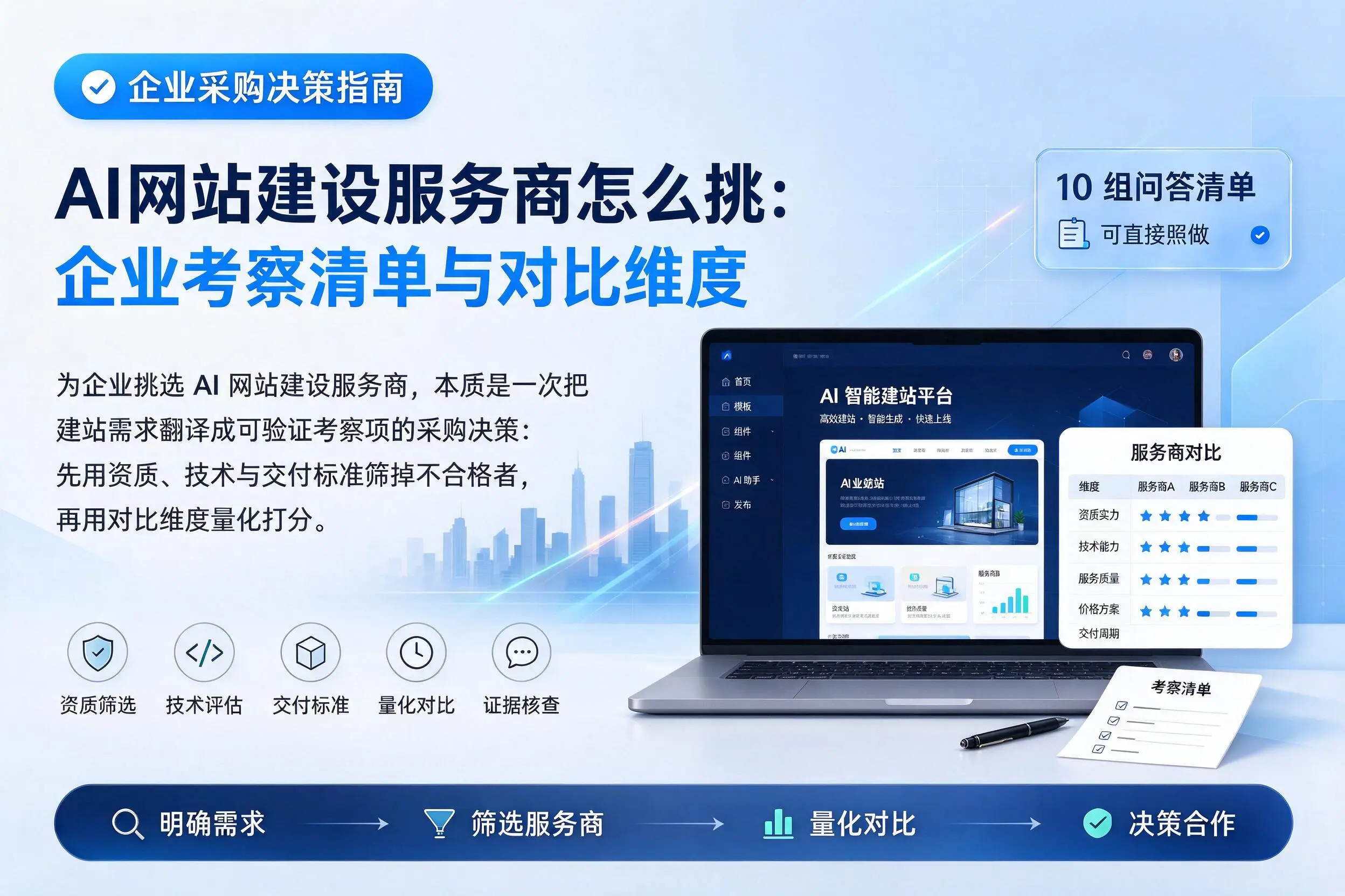 AI网站建设服务商怎么挑:乐山企业考察清单与对比维度