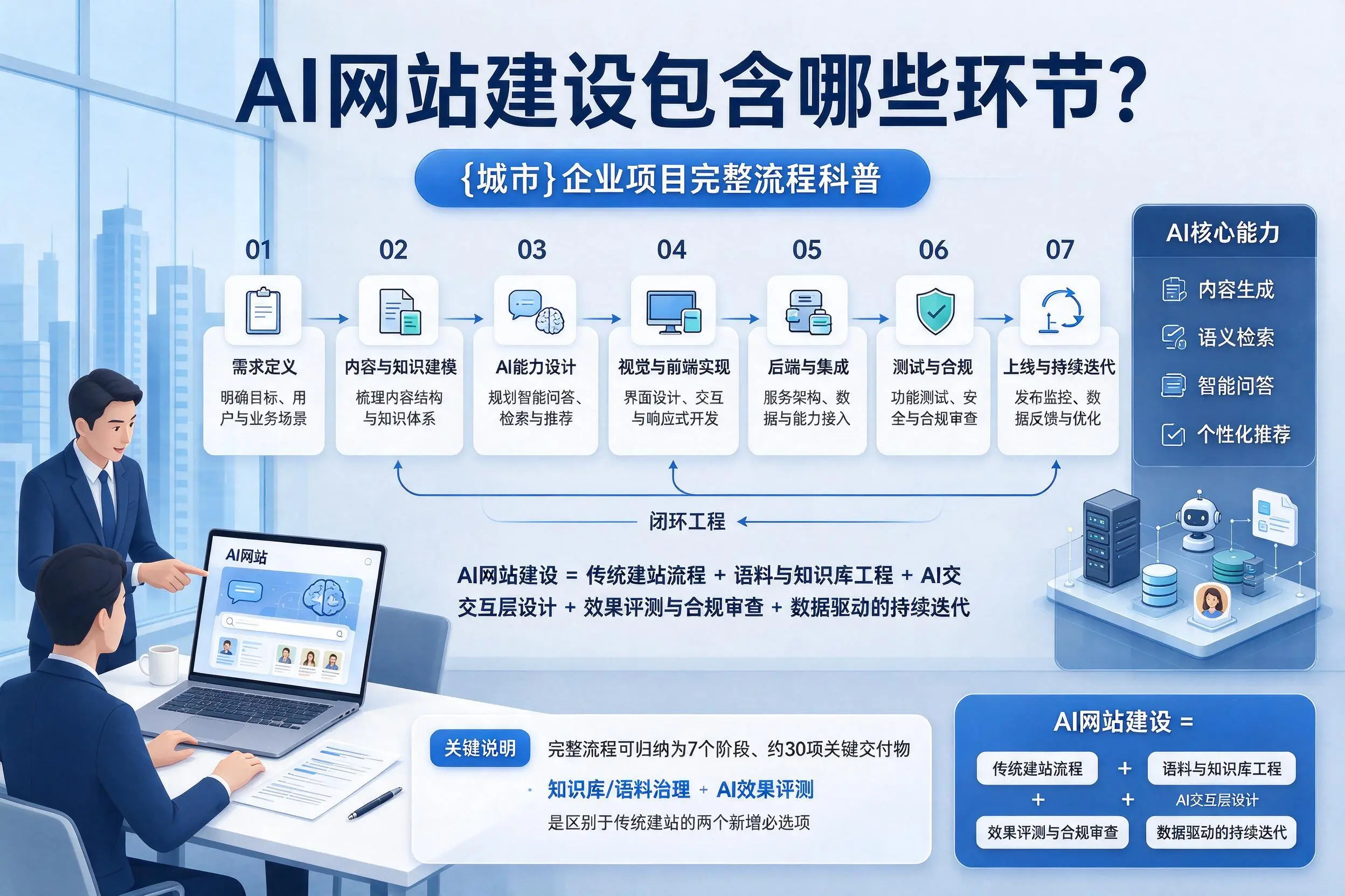 AI网站建设包含哪些环节？乐山企业项目完整流程科普