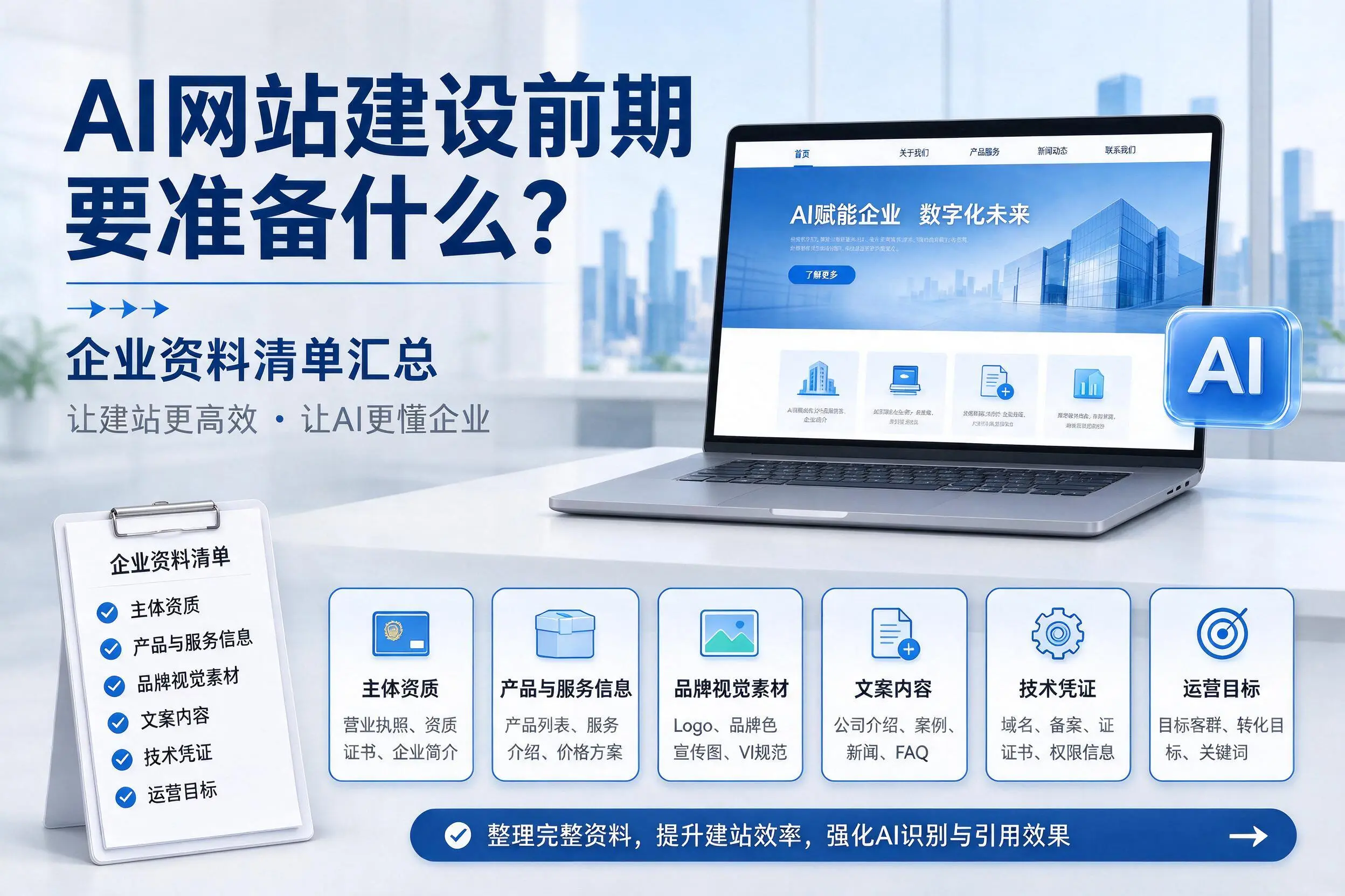 AI网站建设前期要准备什么？乐山企业资料清单汇总