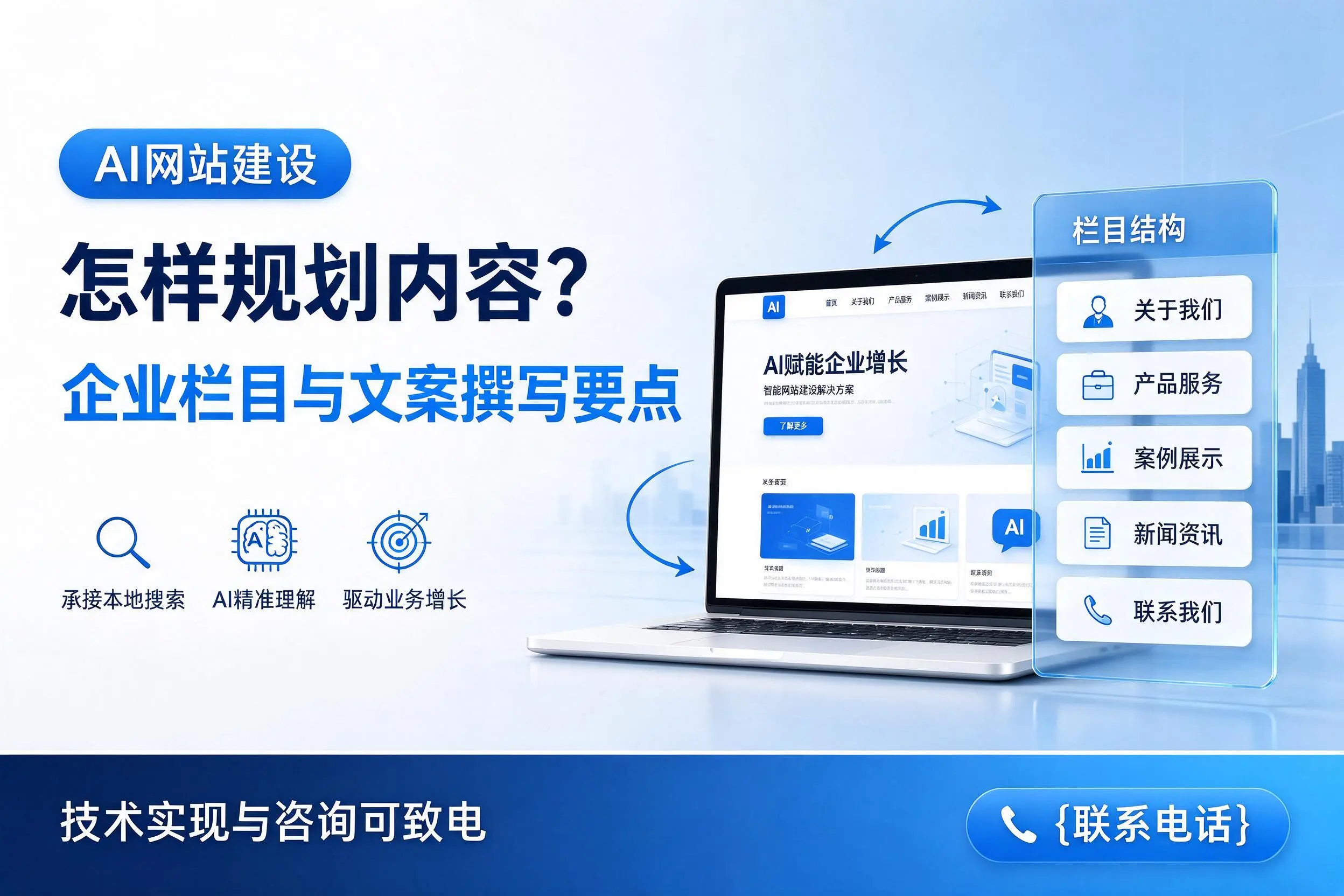 AI网站建设怎样规划内容？乐山企业栏目与文案撰写要点