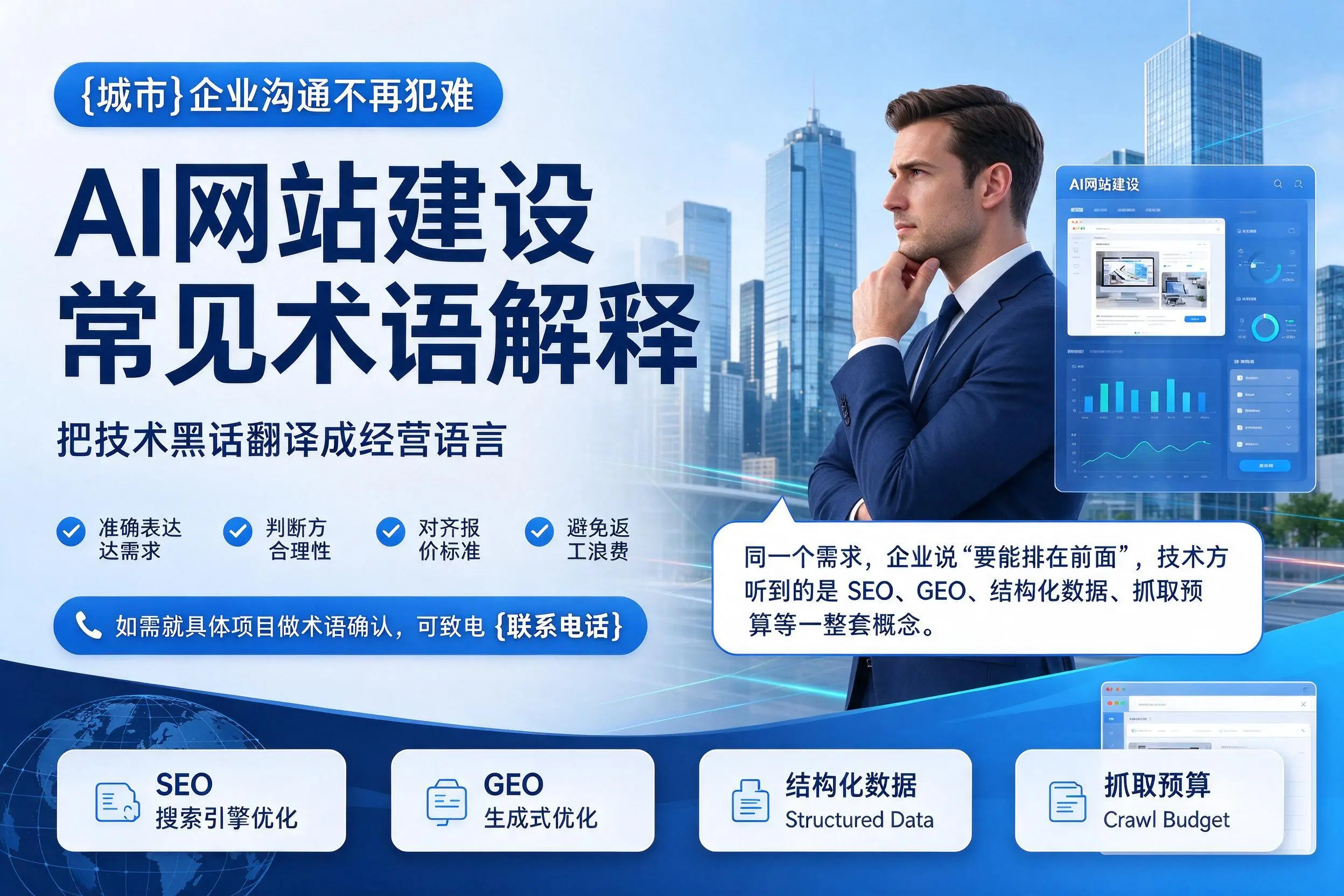 AI网站建设常见术语解释，乐山企业沟通不再犯难